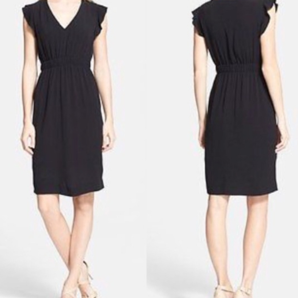 Kate Spade Black Dress Flutter Sleeve Dress - Picture 4 of 14